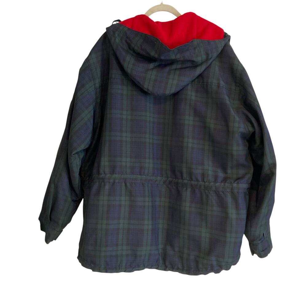 Vintage Y2K Tommy Hilfiger Plaid Hooded Jacket Preppy Sport Sz Large - Picture 2 of 16